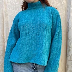 Blue Turtleneck Sweater